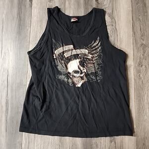 HARLEY DAVIDSON Motorcycles Grand Long Island NY Black Tank Top SIZE L